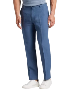 Joseph Abboud Modern Fit Linen-Blend Pants, Black