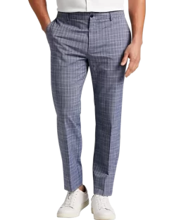 Michael Strahan Modern Fit Pants, Navy Plaid