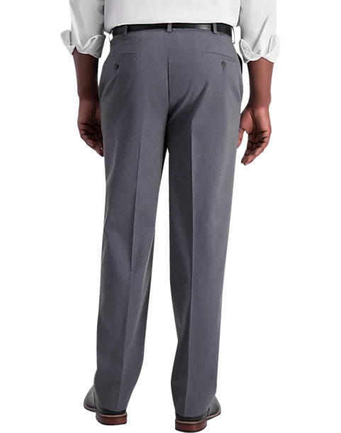 Haggar Iron-Free Premium Khaki® Classic Fit Flat-Front Pants, Charcoal - Image 2