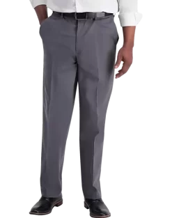 Haggar Iron-Free Premium Khaki® Classic Fit Flat-Front Pants, Charcoal