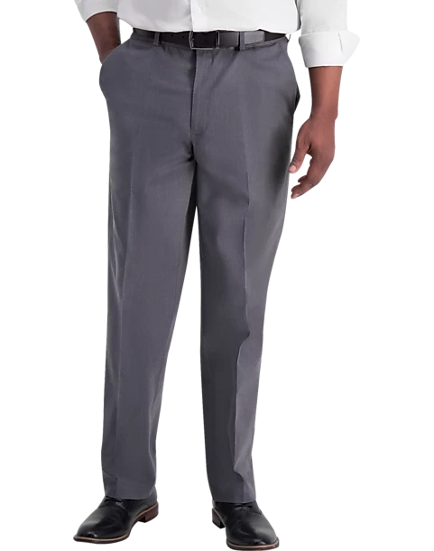 Haggar Iron-Free Premium Khaki® Classic Fit Flat-Front Pants, Charcoal