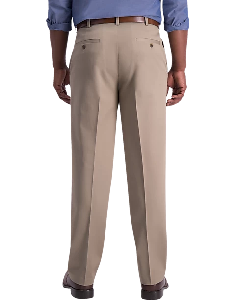 Haggar Iron-Free Premium Khaki® Classic Fit Pleated-Front Pants, Dark Navy - Image 2