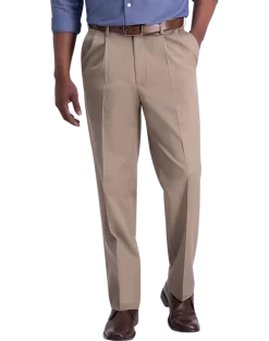 Haggar Iron-Free Premium Khaki® Classic Fit Pleated-Front Pants, Black