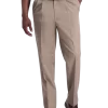 Haggar Iron-Free Premium Khaki® Classic Fit Pleated-Front Pants, Dark Navy