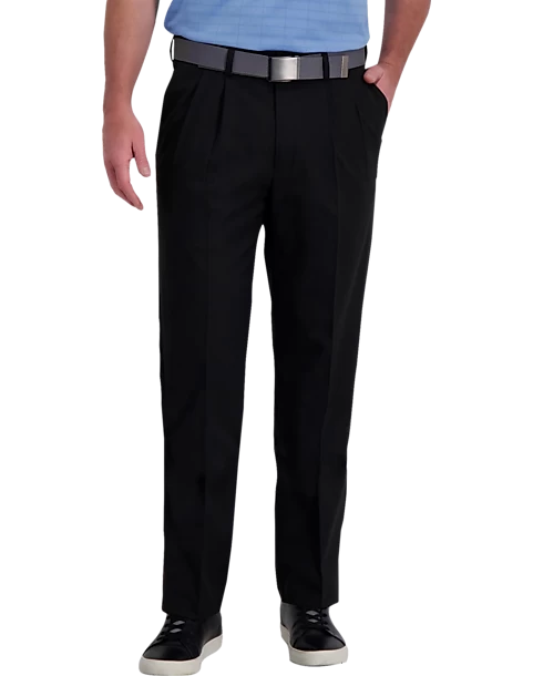 Haggar Cool Right® Performance Flex Classic Fit Pleated-Front Pants, Black