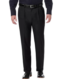 Haggar Premium Comfort Classic Fit Pleat-Front Pants, Black