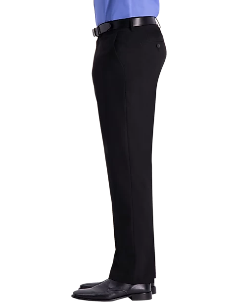 J.M. Haggar™ 4-Way Stretch Classic Fit Flat-Front Pants, Charcoal Heather - Image 3
