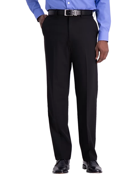 J.M. Haggar™ 4-Way Stretch Classic Fit Flat-Front Pants, Light Gray