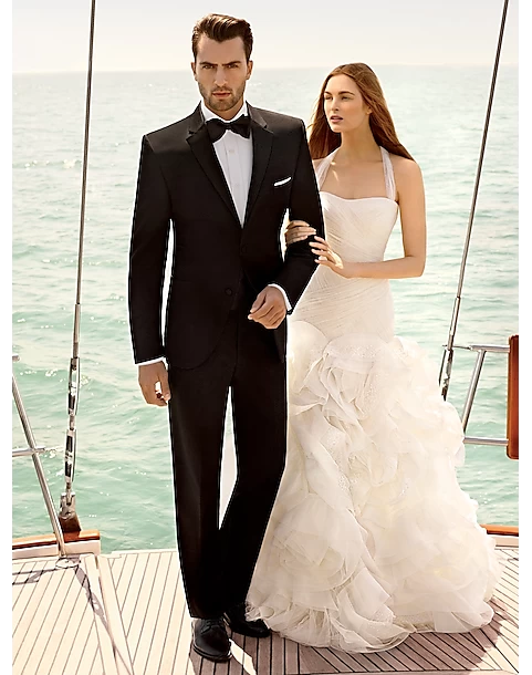 BLACK By Vera Wang Notch Slim Fit Tuxedo, Black - Image 2