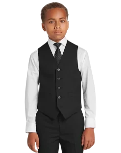 Joseph Abboud Boys Suit Separates Vest, Black & Burgundy