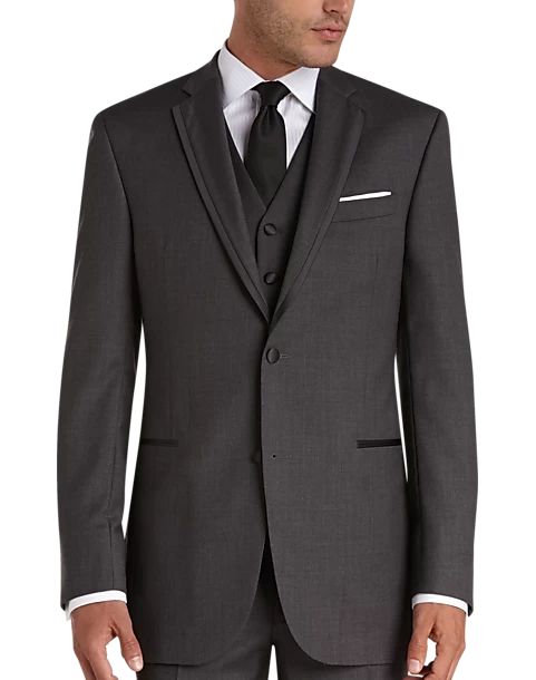 Joseph Abboud Black Label Slim Fit Wool Tuxedo, Gray - Image 5