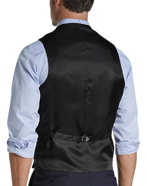 Joseph Abboud Charcoal Tic Modern Fit Suit Separates Vest - Image 2