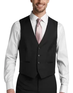 Calvin Klein Slim Fit Suit Separates Tuxedo Vest, Black