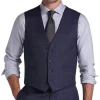Calvin Klein X-Fit Slim Fit Suit Separates Vest, Blue Windowpane