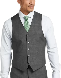 Lauren By Ralph Lauren Gray Sharkskin Classic Fit Suit Separates Vest