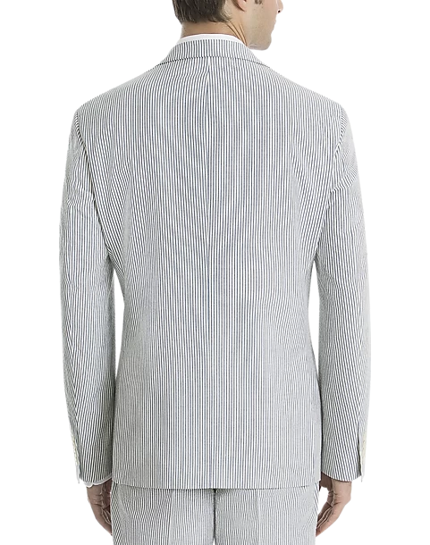 Lauren By Ralph Lauren Classic Fit Suit Separates Coat, Blue & White Seersucker - Image 2