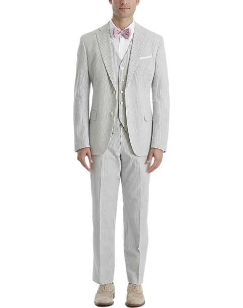 Lauren By Ralph Lauren Classic Fit Suit Separates Coat, Blue & White Seersucker - Image 4