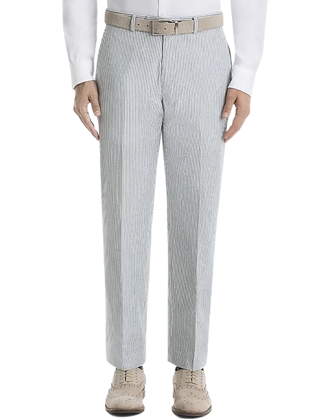 Lauren By Ralph Lauren Classic Fit Suit Separates Pants, Blue & White Seersucker
