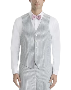 Lauren By Ralph Lauren Classic Fit Suit Separates Vests, Blue & White Seersucker