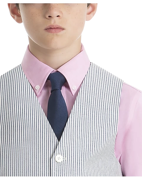 Lauren By Ralph Lauren Boys (Sizes 8-20) Suit Separates Vest, Blue & White Seersucker - Image 2