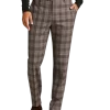 Egara Skinny Fit Suit Separates Pants, Taupe Plaid