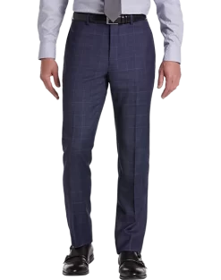 Calvin Klein X-Fit Slim Fit Suit Separates Pants, Blue Windowpane