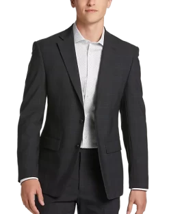 Calvin Klein X-Fit Slim Fit Suit, Charcoal Plaid