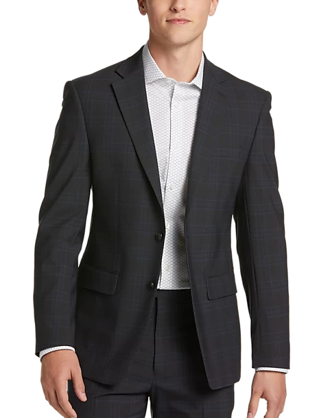 Calvin Klein X-Fit Slim Fit Suit, Charcoal Plaid