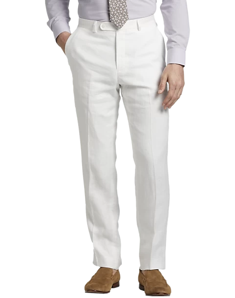 JOE Joseph Abboud Linen Slim Fit Suit Separates Dress Pant, White