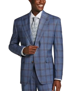 Tayion Classic Fit Suit Separates Coat, Navy & Rust Plaid