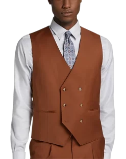 Tayion Classic Fit Suit Separates Double Breasted Vest, Rust