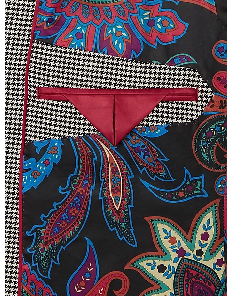 Tayion Classic Fit Suit Separates Coat, Black & White Houndstooth - Image 3