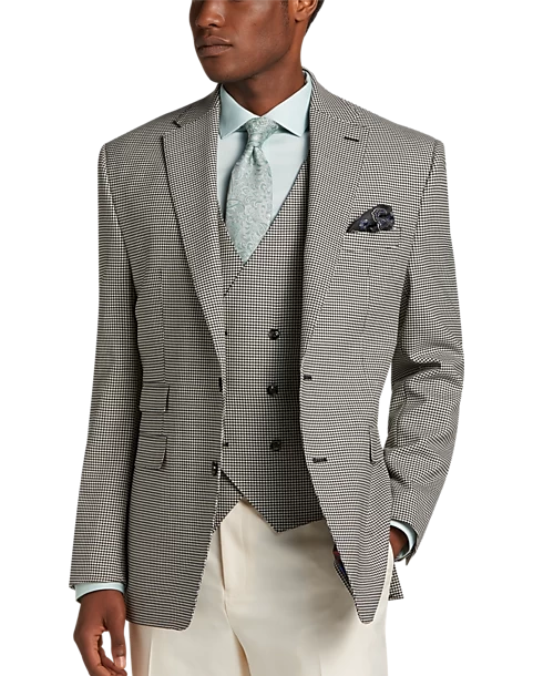 Tayion Classic Fit Suit Separates Coat, Black & White Houndstooth - Image 5