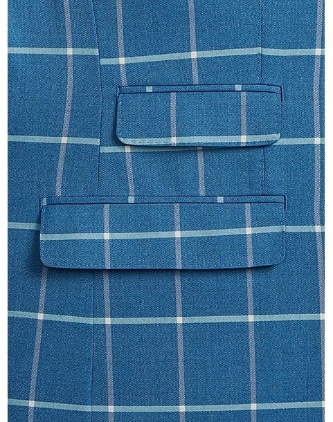 Tayion Classic Fit Suit Separates Coat, Blue & Cream Windowpane - Image 4