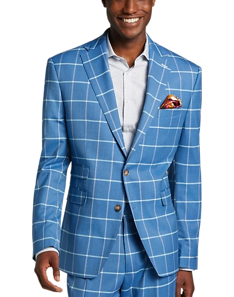 Tayion Classic Fit Suit Separates Coat, Blue & Cream Windowpane