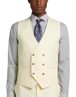 Tayion Classic Fit Suit Separates Double Breasted Vest, Cream