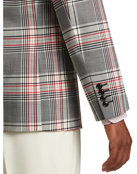 Tayion Classic Fit Suit Separates Coat, White Plaid - Image 2