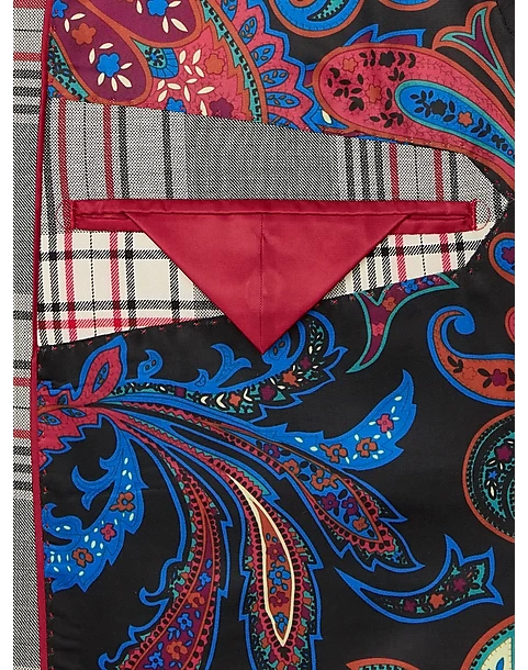 Tayion Classic Fit Suit Separates Coat, White Plaid - Image 3