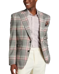 Tayion Classic Fit Suit Separates Coat, White Plaid