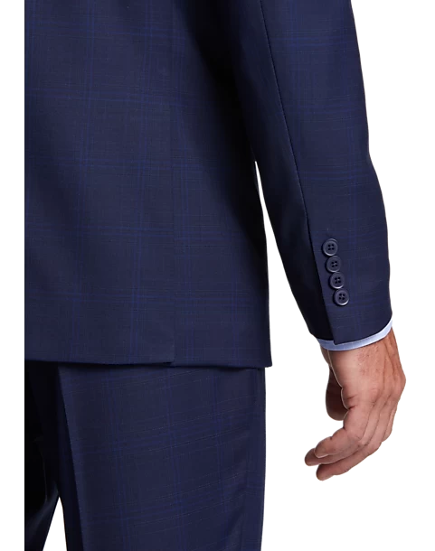 Michael Strahan Classic Fit Vested Suit, Blue Plaid - Image 2