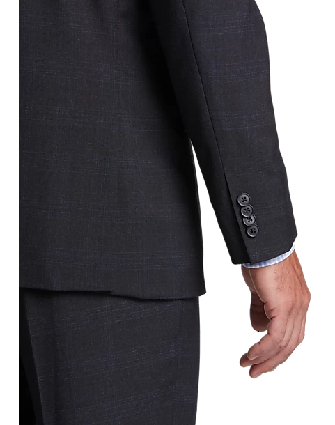 Michael Strahan Classic Fit Suit, Blue Plaid - Image 2