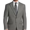 Michael Strahan Classic Fit Suit, Black & White Birdseye