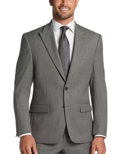 Michael Strahan Classic Fit Suit, Black & White Birdseye
