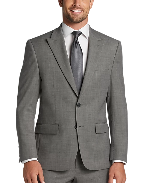 Michael Strahan Classic Fit Suit, Black & White Birdseye
