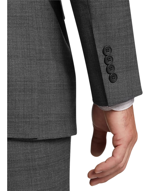 Awearness Kenneth Cole Modern Fit Suit, Gray Plaid - Image 2