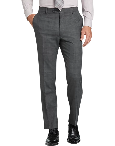 Awearness Kenneth Cole Modern Fit Suit, Gray Plaid - Image 3