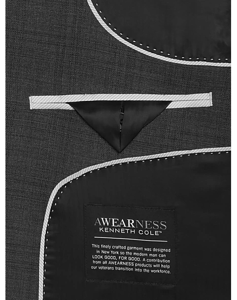 Awearness Kenneth Cole Modern Fit Suit, Gray Plaid - Image 4