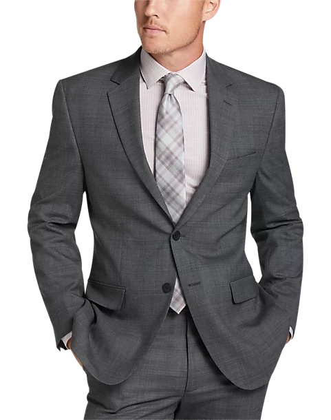 Awearness Kenneth Cole Modern Fit Suit, Gray Plaid