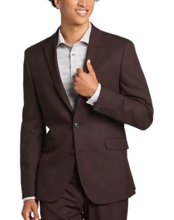 Wilke-Rodriguez Slim Fit Suit, Burgundy Tic