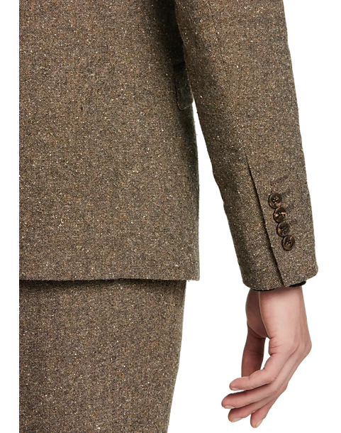 Paisley & Gray Slim Fit Suit Separates Coat, Caramel Donegal - Image 3